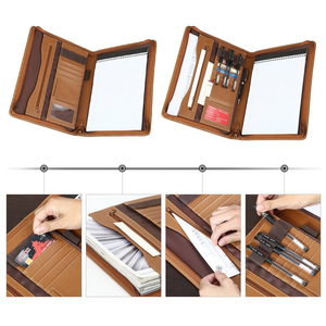 Cartella Portadocumenti <span class=keywords><strong>A4</strong></span> Personalizzata con Blocco per Appunti Cartella per Presentazioni Aziendali Portfolio <span class=keywords><strong>in</strong></span> Pelle - Product Image 4