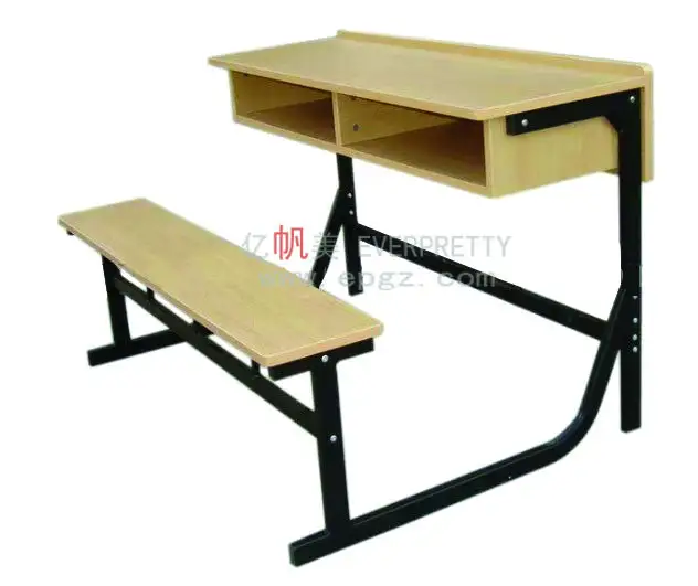 आधुनिक स्कूल सेट डबल छात्र धातु मेज और बच्चों के लिए कुर्सी
