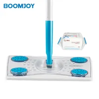 Boomjoy nonwoven फ्लैट चेहरे की विकृति के साथ कम लागत सुविधाजनक सूखी 360 मंजिल mops डिस्पोजेबल गैर बुना कपड़े फिर से भरना पोंछे.