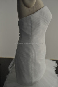 blanco sirena sin tirantes del vestido de boda hinchada con el patrón de novia - Product Image 3