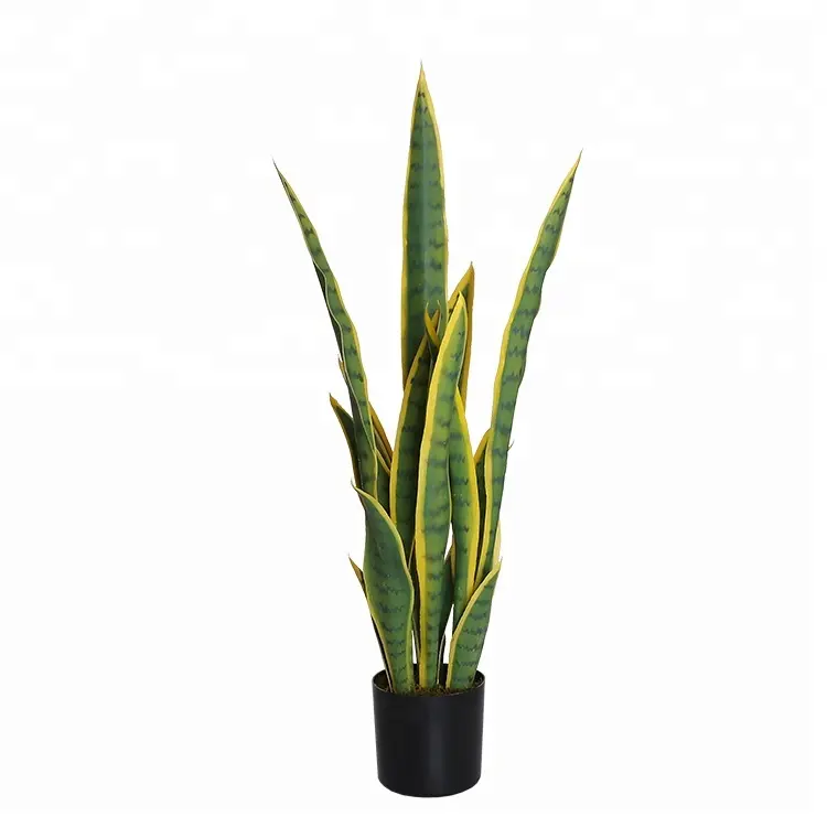 76cmフェイクスネーク植物人工Sansevieria Trifasciata Prain Yellow Green装飾プラスチック植物