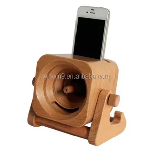 No Power Wooden Phone Speaker Cell Phone Dock Sound Amplifier