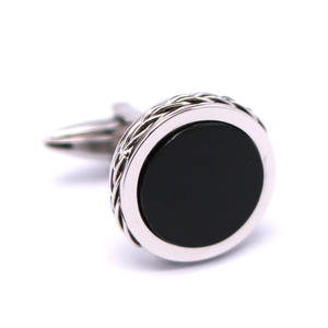2020 модный дизайн, запонки из нержавеющей стали с черным агатом - Product Image 2