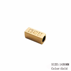 Giá rẻ Khắc Vàng logo kim loại tùy chỉnh dây rút dây cuối Stopper cho hàng may mặc - Product Image 3