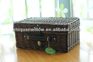 Nhà Máy Bán Buôn Quà Tặng Lớn Mua Handmade Mây <span class=keywords><strong>Hamper</strong></span> Dã Ngoại Set Cho 6 Người Wicker Picnic Basket Với Chăn Mat - Product Image 3