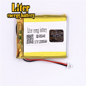 Plug 1.0-2 P 3.7 V 603448 1200 mah lipo battery Rechargeable solar li ion polymer lithium battery with PCM - Product Image 3