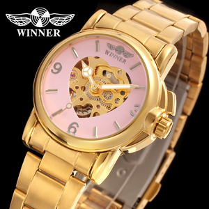 Orologio da Polso Meccanico Automatico T-winner con Cinturino in Acciaio e Quadrante a Forma di Cuore per Donna - Product Image 3