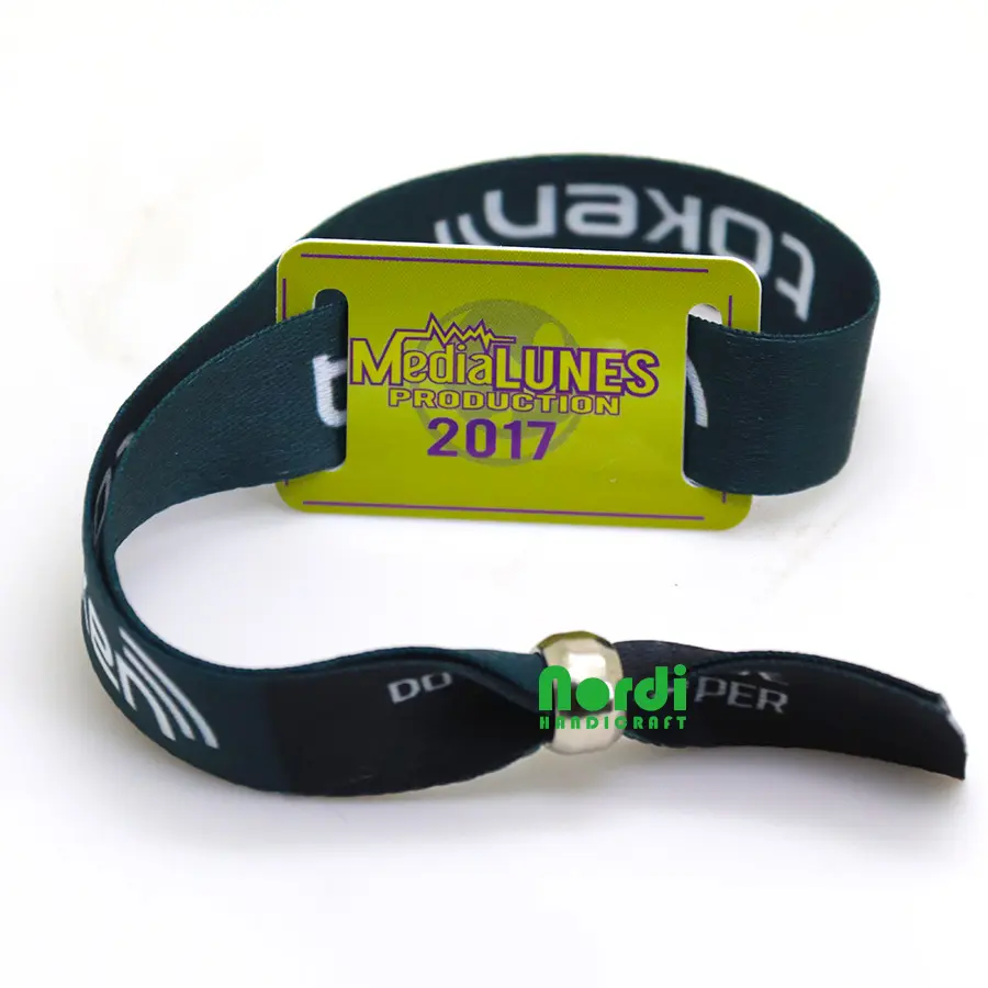 High Quality Custom Cheap Woven Wristband Sublimation Polyester RFID Wristband For Event Sport