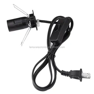 Power Cord for Salt/Selenite Lamps (Black) with 15W clear light Bulb