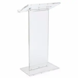 Floor Standing Acrílico Palestra Grande Superfície De Leitura Clara Lucite Podium Pulpit