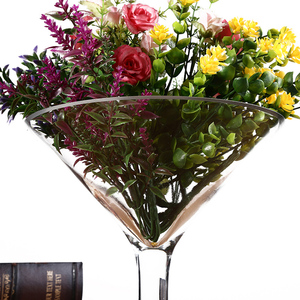 Jarrón de Vidrio en Forma de Copa de <span class=keywords><strong>Martini</strong></span> de Tallo Largo para Centro de Mesa - Product Image 3