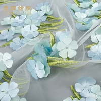 Tissu en dentelle à fleurs 3d, nouveaux produits, étoffe brodée,