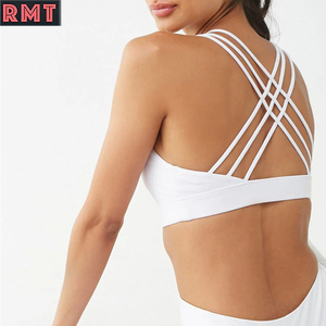 Vêtements de yoga pour femmes Vente en gros <span class=keywords><strong>Logo</strong></span> personnalisé 3 bretelles Dos croisé Fitness Workout Training Bra Gym Tops Women - Product Image 3