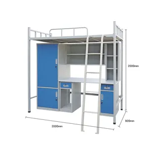 현대 hight 질 책상과 옷장을 가진 새로운 desgin 튼튼한 학교 대학 강철 금속 다락 침대