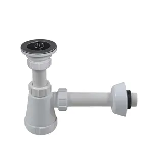 Ningbo Jutye Plastic Kitchen Sink Stopper Drain Pipe Single Basin Launching PP bottle trap Plastic sink drainer