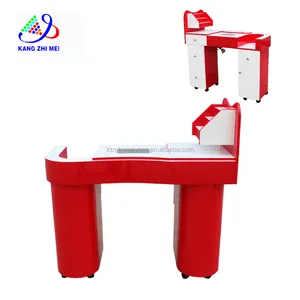 KANGZHIMEI rode manicure tafel nail bureau met stofafscheider N049-1