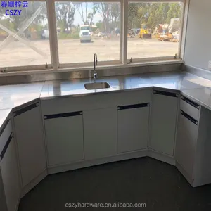 Kualitas tinggi Dinding Lab Bangku Dengan Stainless Steel Sink Dan Rak Bagian Industri