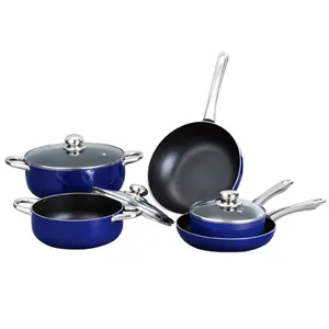 Soft Handle Ceramic Coating Kitchen Nonstick Die Cast Aluminum Pots Set Cookware