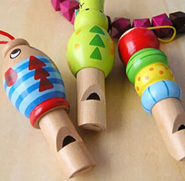 Деревянный мультяшный детский игрушечный свисток/Детские музыкальные свистки
