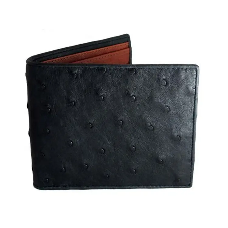 Custom grain ostrich pattern genuine leather wallet special gift rfid blocking wallet men