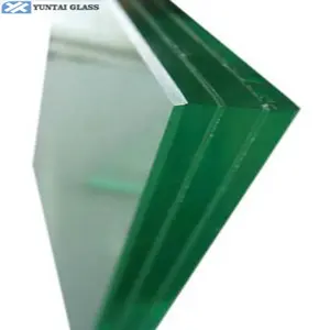 Preço de vidro laminado temperado transparente, 24mm 20mm 16mm 12mm 10mm pé quadrado na china fabricação