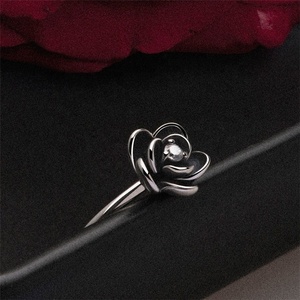 Creative Rose Flower <strong>925</strong> <strong>Silver</strong> <strong>Rings</strong> for Women Jewelry Gift CZ Zircon Wedding Engagement <strong>Ring</strong> Accessory High Quality - Product Image 5