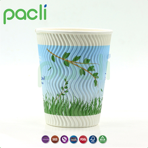 Assez approvisionné Haute utilisateur d'évaluation prix bas en gros à double paroi ondulation gobelets en papier avec des fleurs - Product Image 2