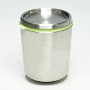 Tarro contenedor de bastoncillo de algodón de metal redondo con tapa - Product Image 1