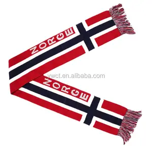 Оптовая продажа, жаккардовый шарф для фанатов национальной сборной Норвегии, футбольный шарф