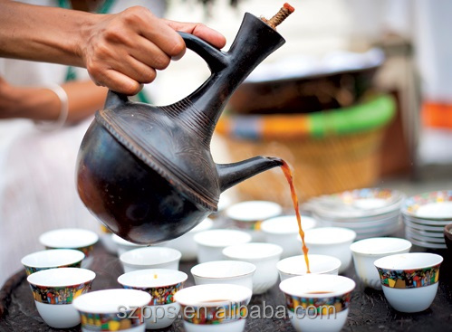 Traditional Ethiopian Jebena Coffee Set - Eco-Friendly Porcelain