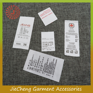 Nhà Sản Xuất May Mặc Damask Satin Vải Lụa Cảnh Báo Dệt May Quần Áo In Tag Giặt 100% Cotton Hướng Dẫn Chăm Sóc Nhãn - Product Image 3