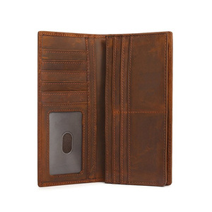 Wb121 Natural Crazy Horse Leather Bifold Men <strong>Long</strong> <strong>Wallet</strong> - Product Image 3