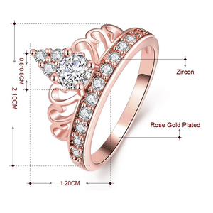 शादी पोलैंड थोक डायमंड क्राउन 925 बी स्टर्लिंग चांदी की अंगूठी - Product Image 2