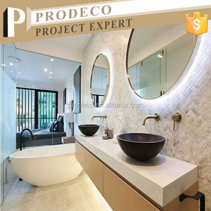 <strong>White</strong> Pvc 3 Doors Bathroom Vanity Set with Mirror and <strong>Wall</strong> Hanging <strong>Cabinet</strong> - Product Image 1