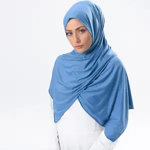 2021 Jersey Hijab Ruffle Thiết Kế Chéo Hijab Chất Liệu Thoải Mái Tùy Chỉnh Nổi Bật Khăn Trùm Đầu Jersey