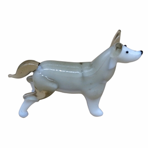 가정 장식을위한 무라노 램프 작업 유리 공예 허스키 개 동물 입상 - Product Image 6
