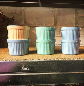 Mangkuk Puding Panggang Oven, Mangkuk Ramekin Keramik Bulat Warna-warni Lucu dan Unik Dengan Pinggiran - Product Image 3