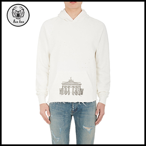 Hombres Ropa Casual Frayed Hem Pullover Goth Allemand 100% Algodón Con Capucha - Product Image 1