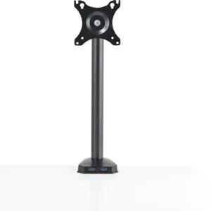 Extra Tall Single Monitor Desk Mount Stand with C Clamp/Grommet Mounting Base for 17 to 27 Inch Computer Screens