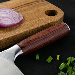 Coltello <span class=keywords><strong>da</strong></span> <span class=keywords><strong>Cucina</strong></span> Cinese con Manico Colorato e Motivo Damascato - Product Image 3