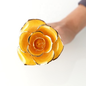 Amour éternel rose plongé dans 24 k or jaune couleur fleur pour la <span class=keywords><strong>fête</strong></span> <span class=keywords><strong>des</strong></span> <span class=keywords><strong>pères</strong></span>, naissances, cadeaux de noël et la décoration intérieure - Product Image 3