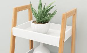 رف تخزين متعدد الطبقات من الخيزران والخشب المضغوط مع مقبض، الأكثر مبيعًا - Product Image 5