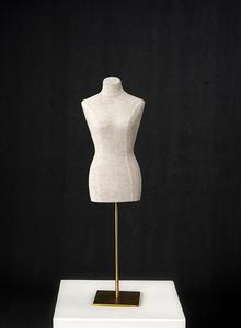 リネン生地カバー 女性ミニバストマネキン ゴールドベース付き - Product Image 5