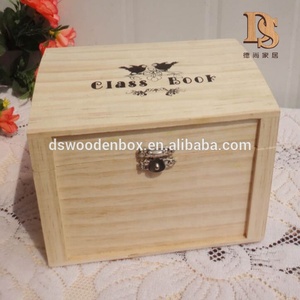 Petit rectangle multifonction en bois cadeau boîte au trésor inachevé pas cher boîte en bois avec <span class=keywords><strong>tiroir</strong></span> pour articles divers matériel en bois - Product Image 2