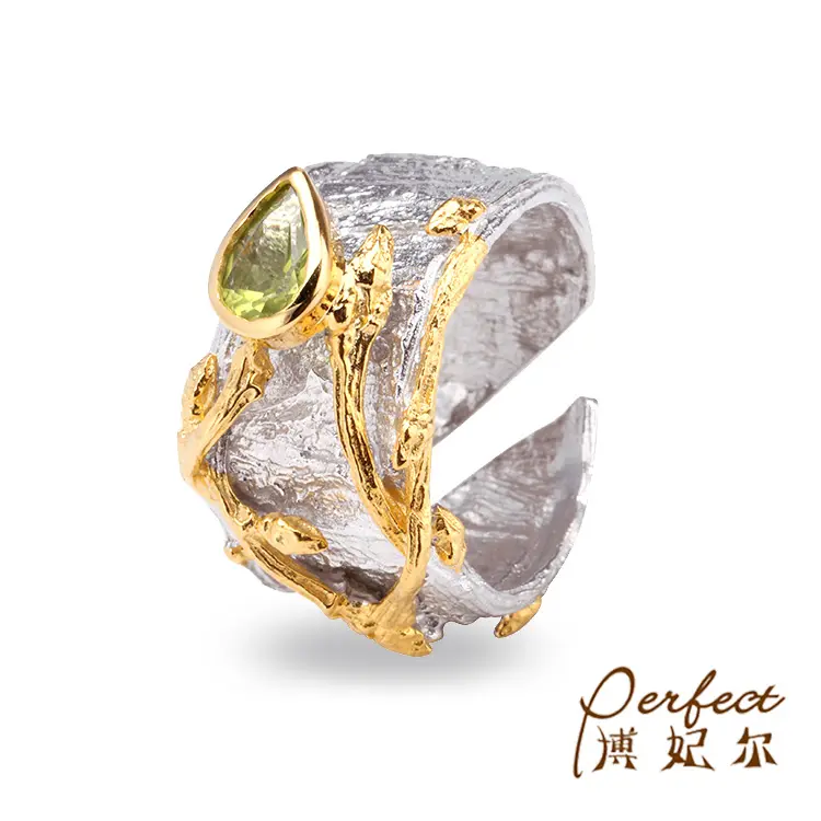 Модное роскошное позолоченное кольцо ручной работы из серебра 925 пробы с жемчугом