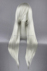 <span class=keywords><strong>Perruque</strong></span> synthétique de cosplay de haute qualité, longue de 80 cm, droite, de couleur argentée et <span class=keywords><strong>blanche</strong></span>, inspirée de Sephiroth de Final Fantasy, pour <span class=keywords><strong>Halloween</strong></span> et les fêtes - Product Image 3