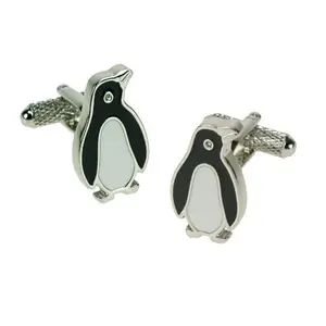 Wholesale Factory Price Animal Cufflink Golden Silver Penguin Cufflink