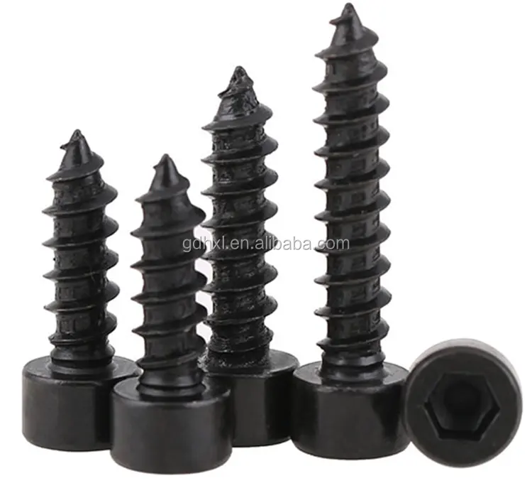 M2 M2.6 M3 M3.5 black anodizing hex socket Cylindrical head self tapping screws