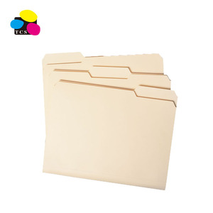 Papeterie en gros, 7 à 10 couleurs disponibles, 100 par boîte, classeur à 3 onglets en papier manille coloré - Product Image 6