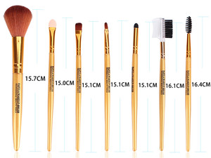Juego de brochas de maquillaje de uso diario, Set de 7 brochas de maquillaje de etiqueta privada con mango de <span class=keywords><strong>fib</strong></span> Artificial con estuche - Product Image 3